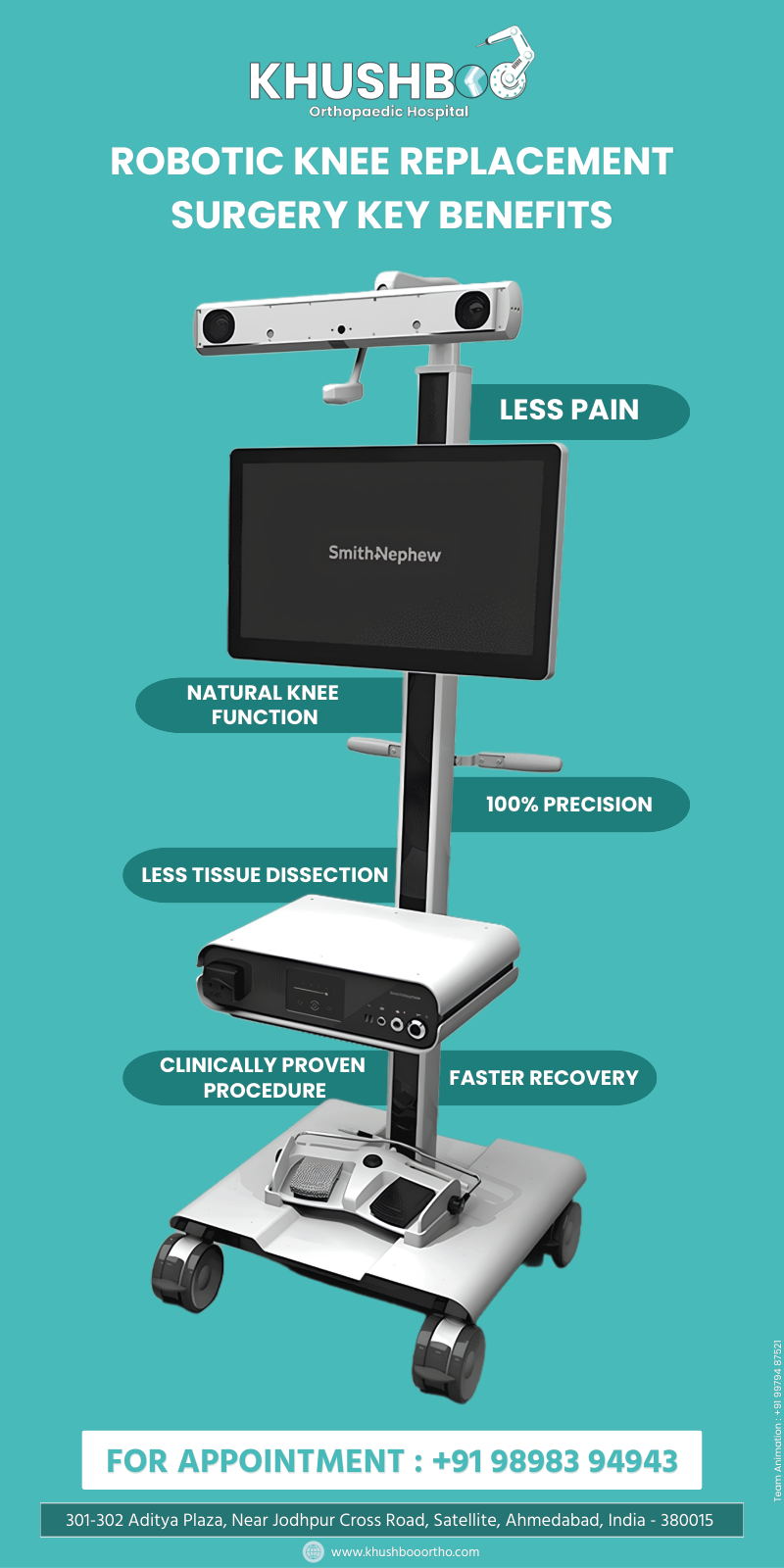 Robotic knee replacement system at Khushboo Orthopaedic Hospital